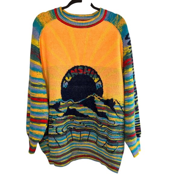 BDG Sweaters - BDG Maura Jacquard Sunshine Oversized Knit Sweater Colorful Women's size Large